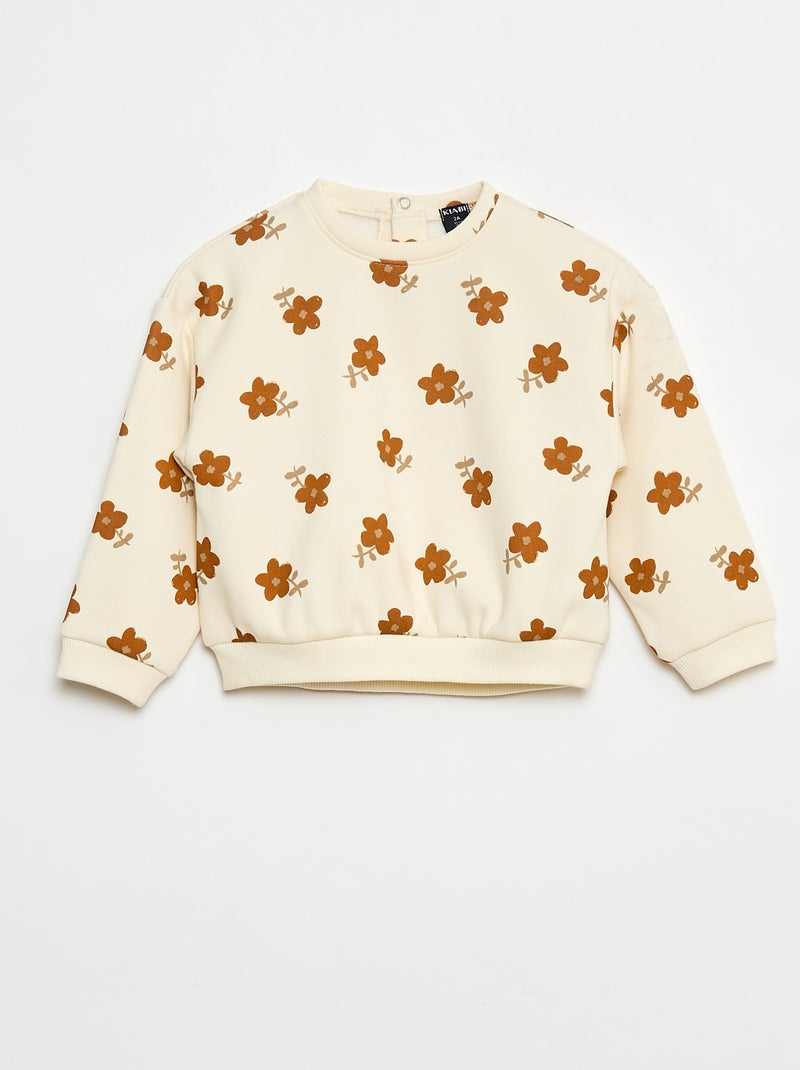 Jersey polar con estampado Blanco - Kiabi