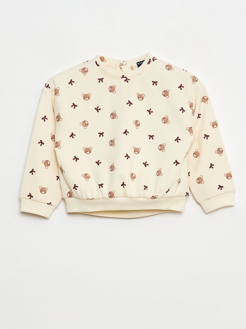 Jersey polar con estampado Blanco - Kiabi