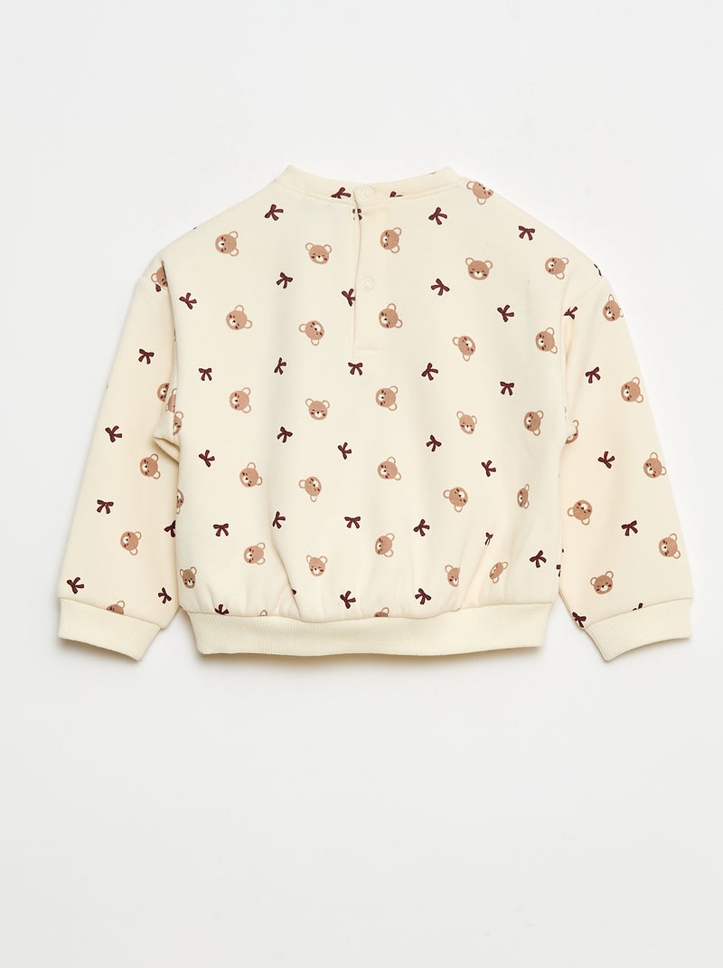 Jersey polar con estampado Blanco - Kiabi