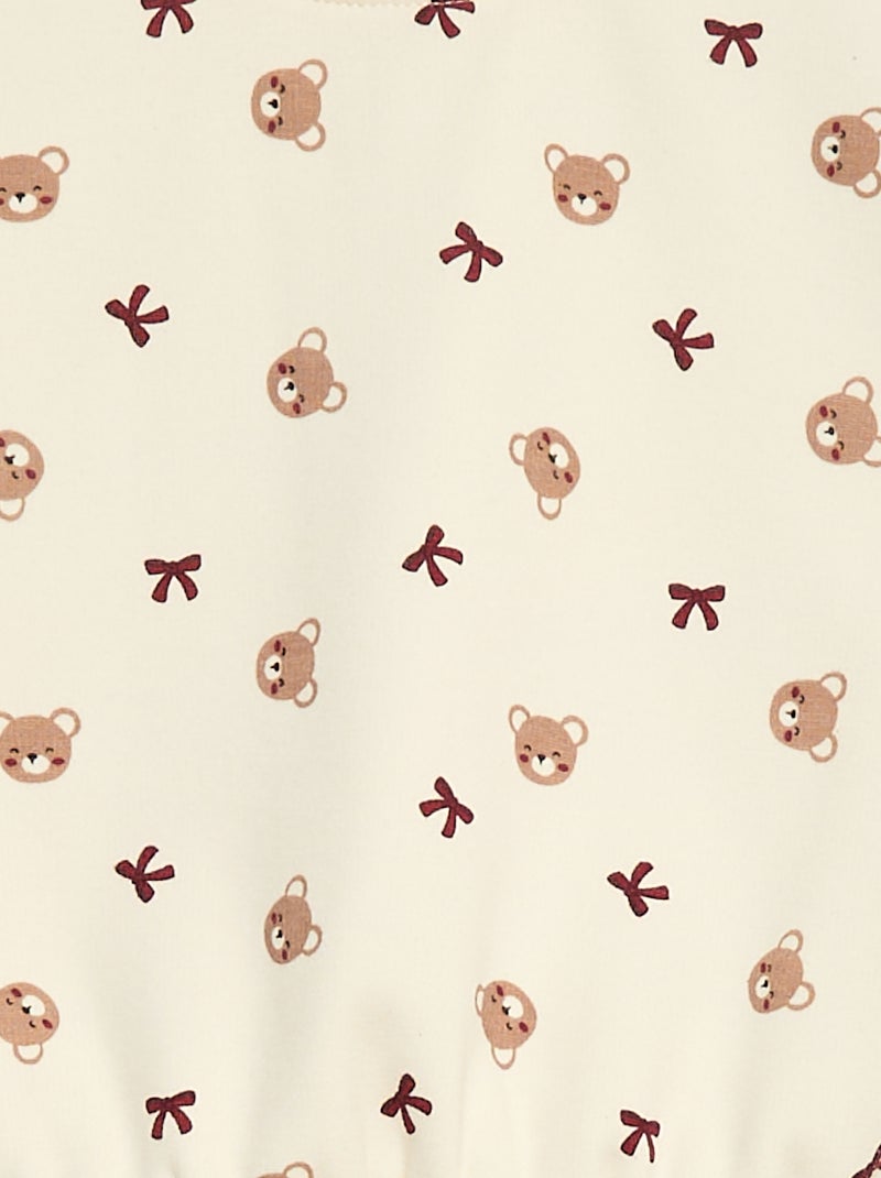 Jersey polar con estampado Blanco - Kiabi