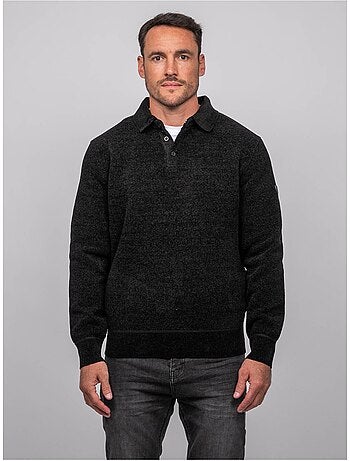 Jersey polo de chenilla con cuello abotonado loctobir