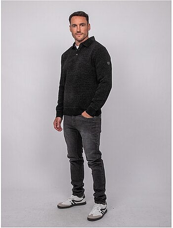 Jersey polo de chenilla con cuello abotonado loctobir