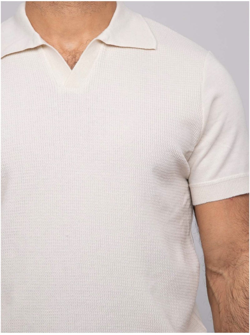 Jersey polo de manga corta ACRITIX Beige - Kiabi