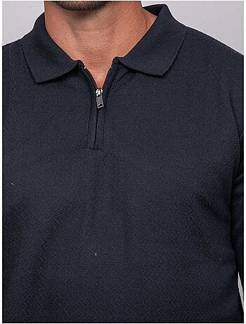 Jersey polo de manga larga con cuello de cremallera linetox