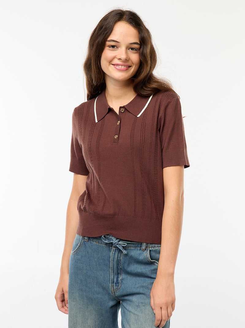 Jersey polo de punto Azul - Kiabi