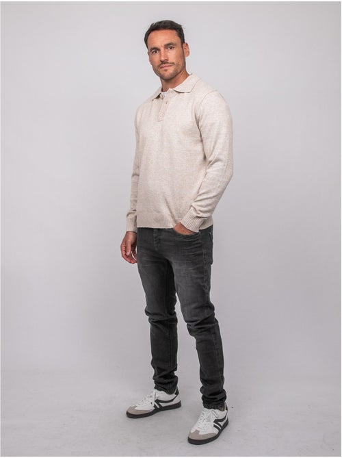 Jersey polo de punto suave jaspeado lubacat - Kiabi Jersey polo de punto suave jaspeado lubacat - Kiabi