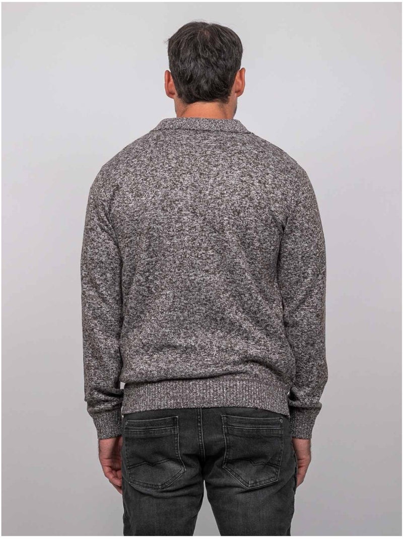 Jersey polo de punto suave jaspeado lubacat Marrón - Kiabi