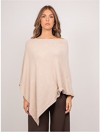 Jersey poncho asimétrico de punto fino kuvene