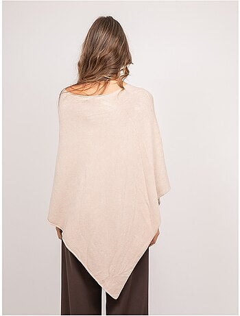 Jersey poncho asimétrico de punto fino kuvene