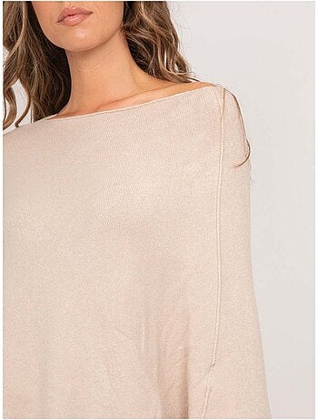 Jersey poncho asimétrico de punto fino kuvene