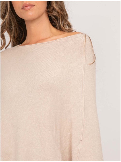 Jersey poncho asimétrico de punto fino kuvene - Kiabi Jersey poncho asimétrico de punto fino kuvene - Kiabi