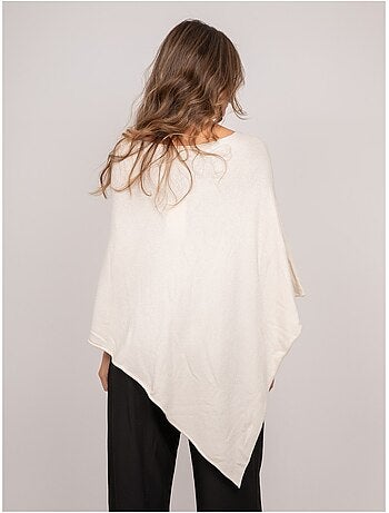 Jersey poncho asimétrico de punto fino kuvene