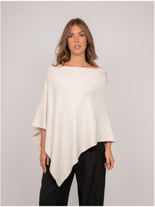 Jersey poncho asimétrico de punto fino kuvene - Kiabi Jersey poncho asimétrico de punto fino kuvene - Kiabi