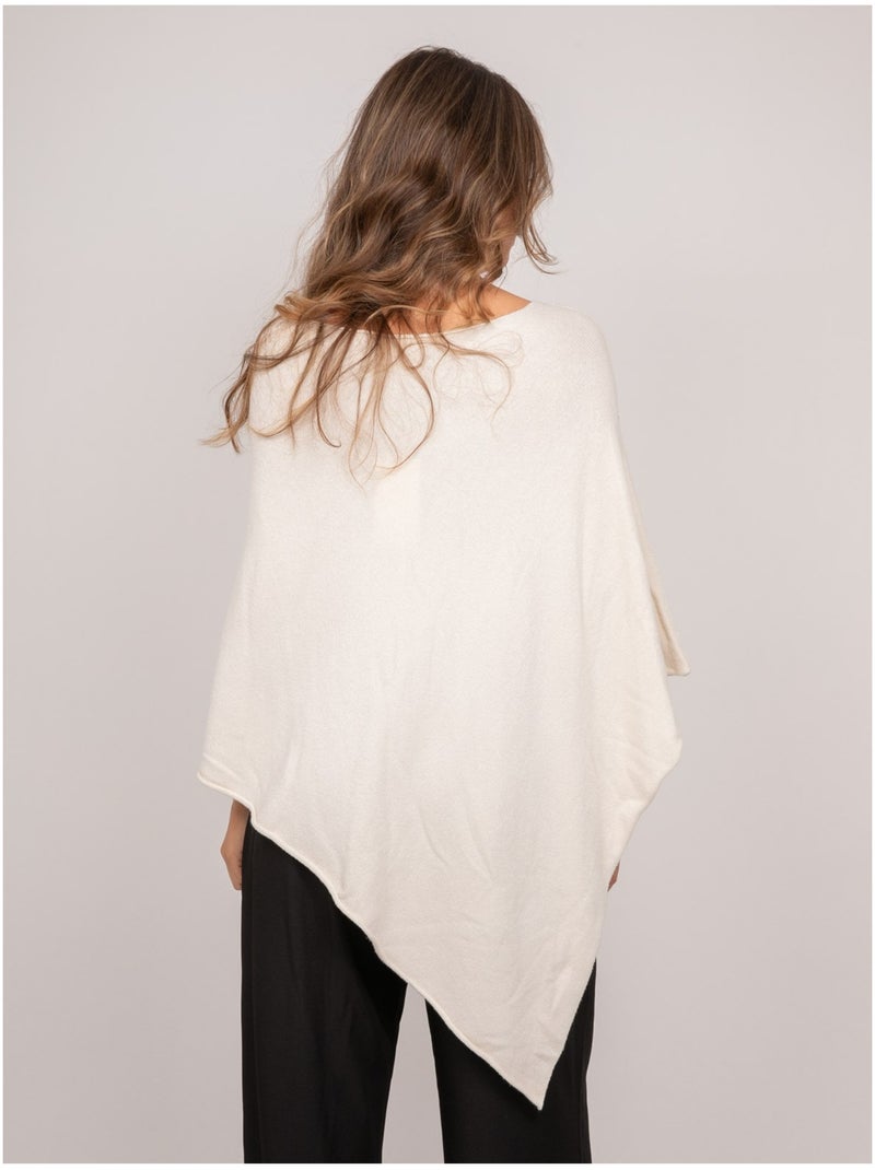 Jersey poncho asimétrico de punto fino kuvene Crudo - Kiabi