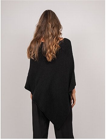 Jersey poncho asimétrico de punto fino kuvene