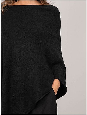Jersey poncho asimétrico de punto fino kuvene