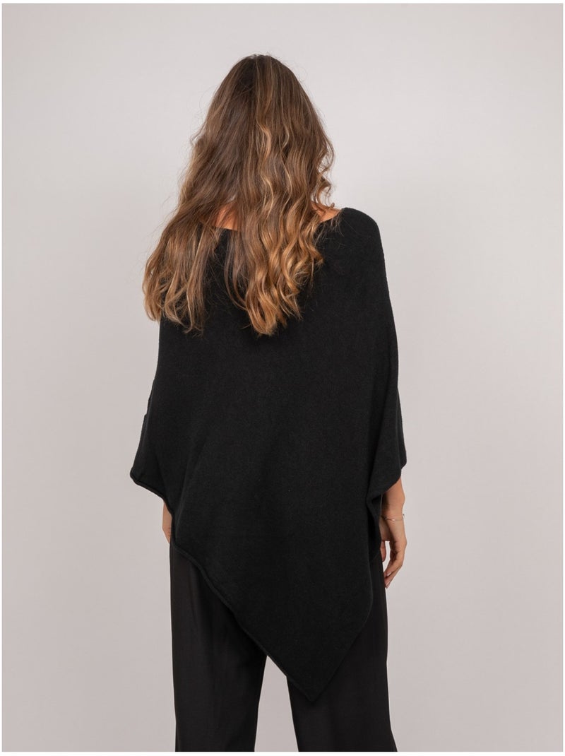 Jersey poncho asimétrico de punto fino kuvene Negro - Kiabi
