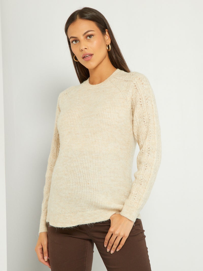 Jersey premamá calado BEIGE - Kiabi