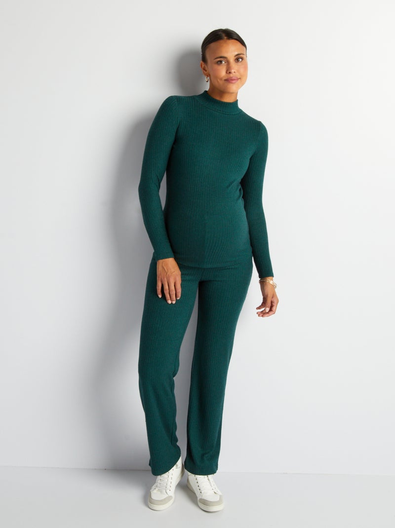 Jersey premamá con cuello alto VERDE - Kiabi
