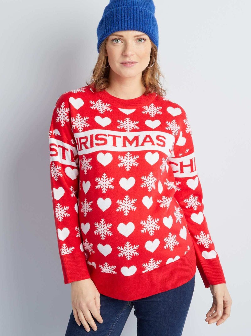 Jersey premamá de Navidad ROJO - Kiabi