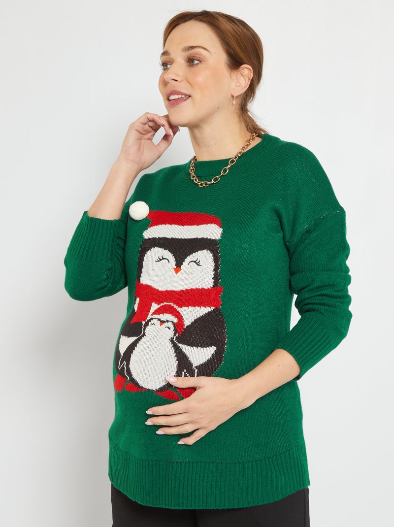 Jersey premamá de Navidad VERDE - Kiabi