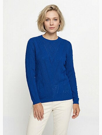 Jersey calado de cuello redondo con bolas - Afibel