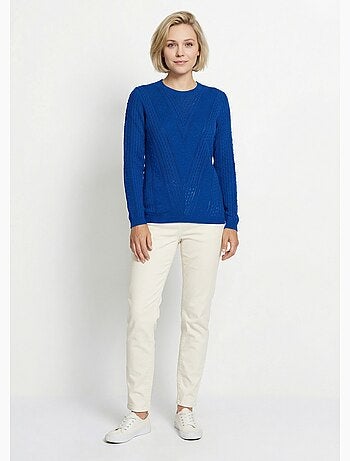 Jersey calado de cuello redondo con bolas - Afibel