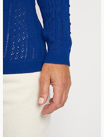 Jersey calado de cuello redondo con bolas - Afibel