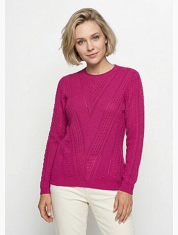 Jersey calado de cuello redondo con bolas - Afibel