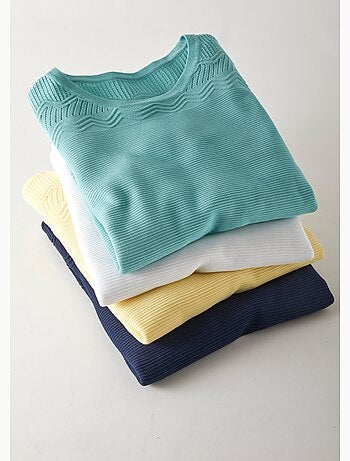 Jersey punto fantasía cuello redondo - Afibel