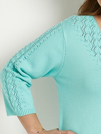 Jersey punto fantasía cuello redondo liso suave - Afibel