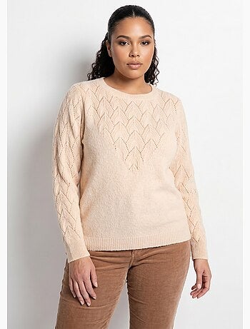 Jersey punto fantasía cuello redondo liso suave - Afibel