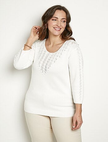 Jersey punto fantasía cuello redondo liso suave - Afibel