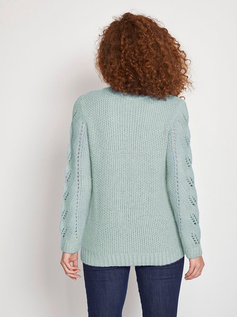 Jersey punto fantasía suave - Afibel Azul agua - Kiabi