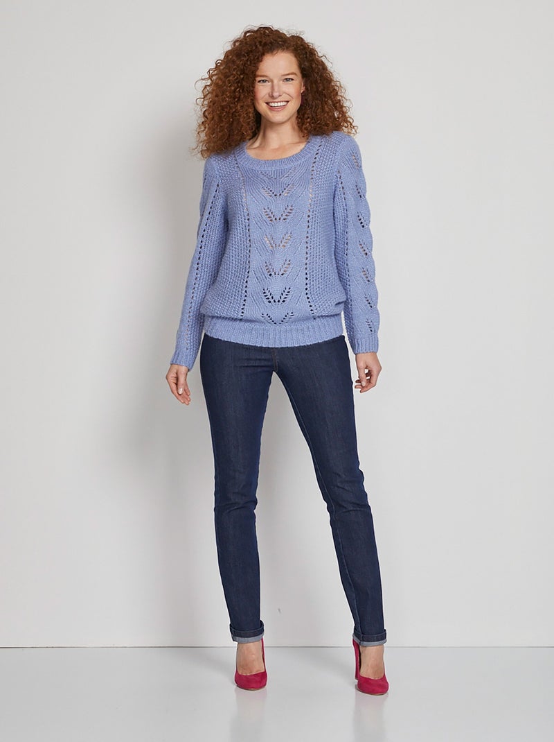 Jersey punto fantasía suave - Afibel Azul - Kiabi