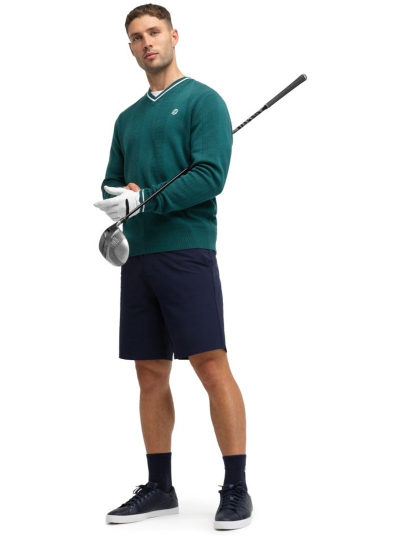 Jersey punto golf cuello de pico hombre golf hombre hagen teal Verde - Kiabi
