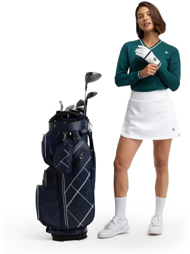 Jersey punto golf cuello de pico mujer golf mujer gimme teal Verde - Kiabi