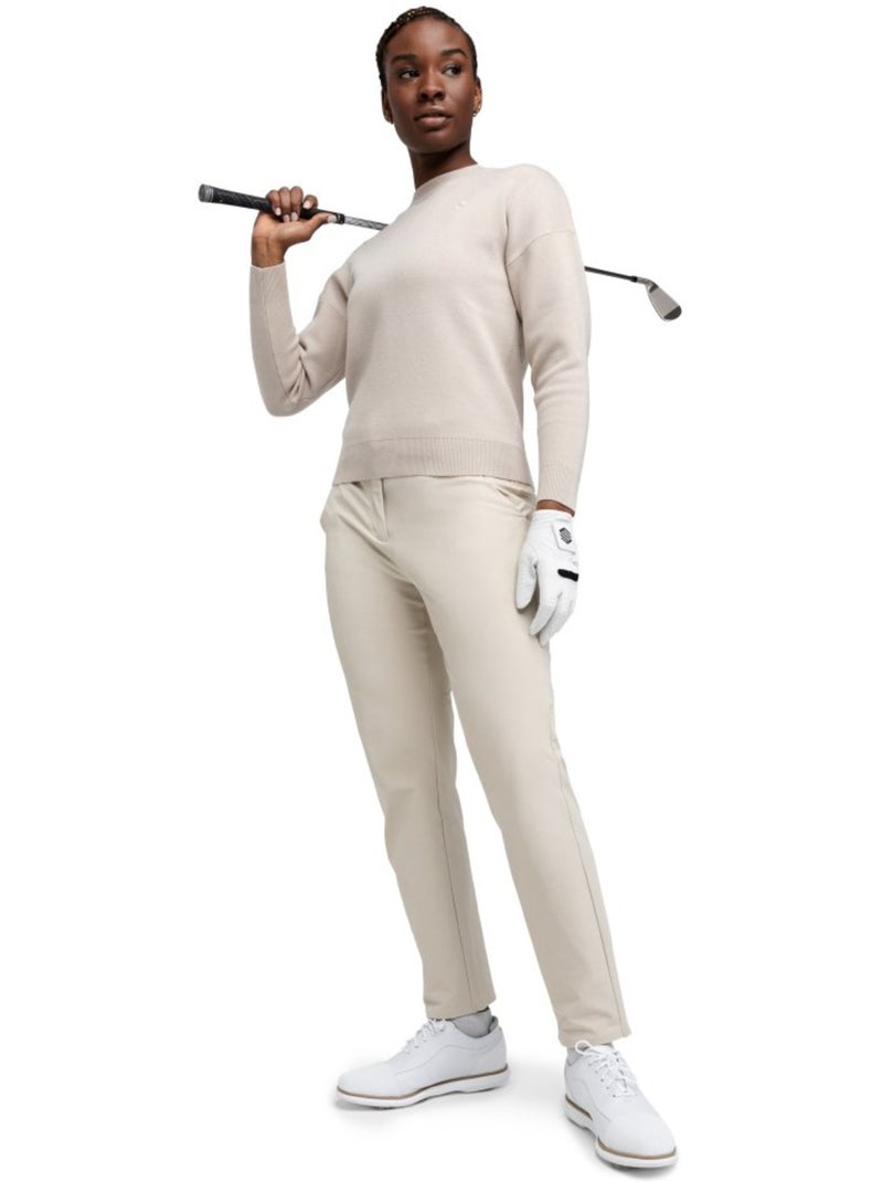 Jersey punto golf cuello redondo mujer golf mujer birdie sand Beige - Kiabi