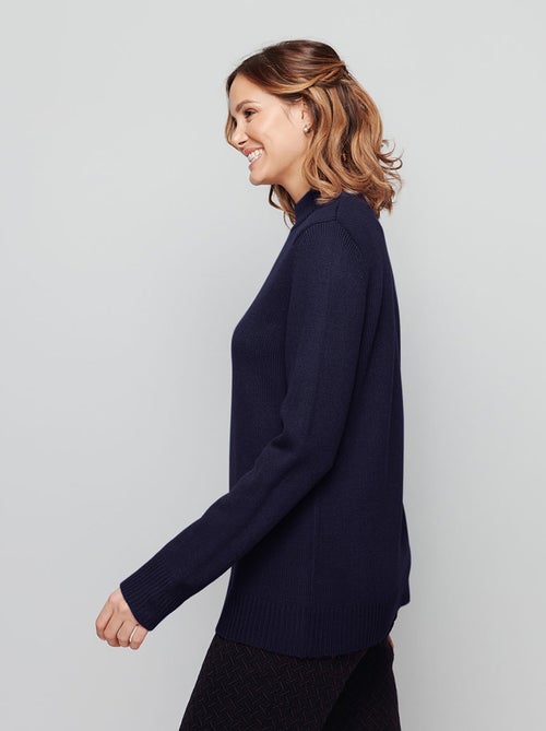 Jersey punto grueso cuello alto - Afibel - Kiabi