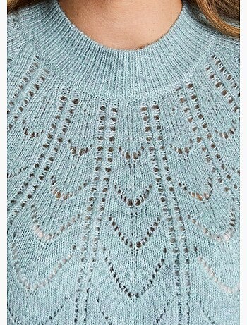 Jersey punto jaspeado calado cuello redondo - Afibel