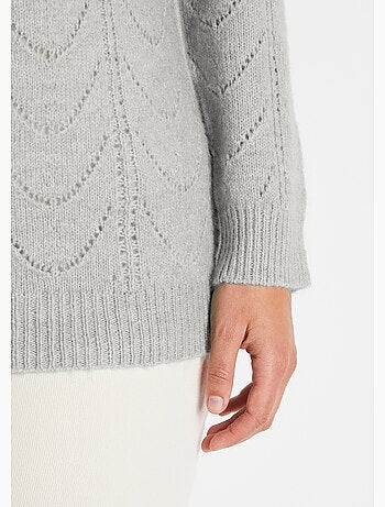 Jersey punto jaspeado calado cuello redondo - Afibel