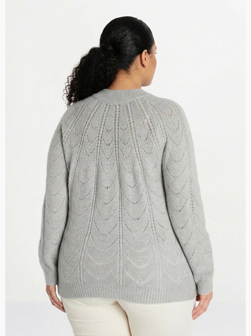 Jersey punto jaspeado calado cuello redondo - Afibel - Kiabi