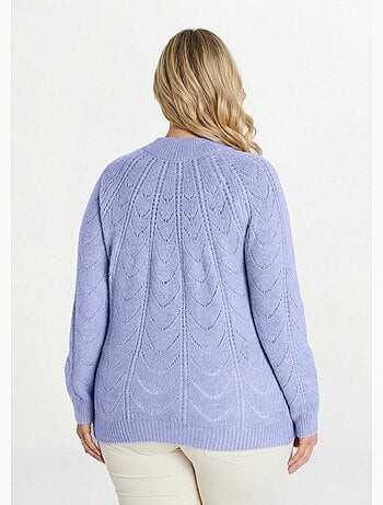 Jersey punto jaspeado calado cuello redondo - Afibel