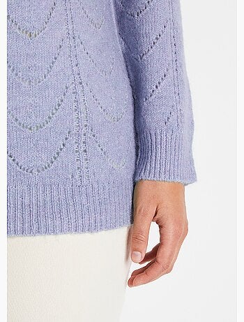 Jersey punto jaspeado calado cuello redondo - Afibel