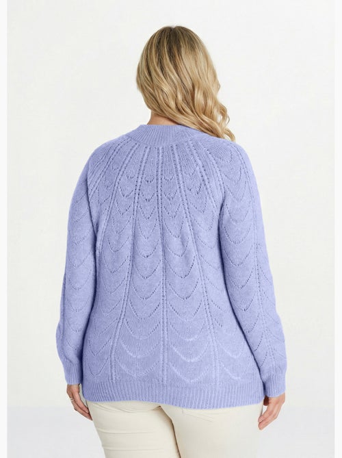 Jersey punto jaspeado calado cuello redondo - Afibel - Kiabi