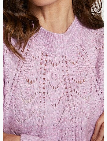 Jersey punto jaspeado calado cuello redondo - Afibel