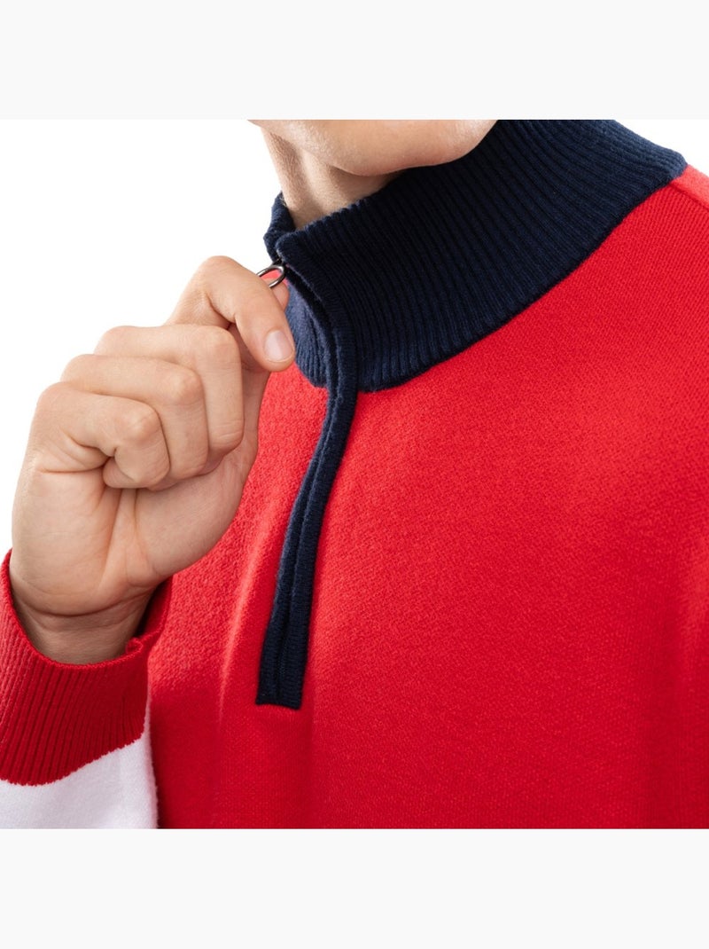 Jersey punto media cremallera hombre hombre sapporo Rojo - Kiabi