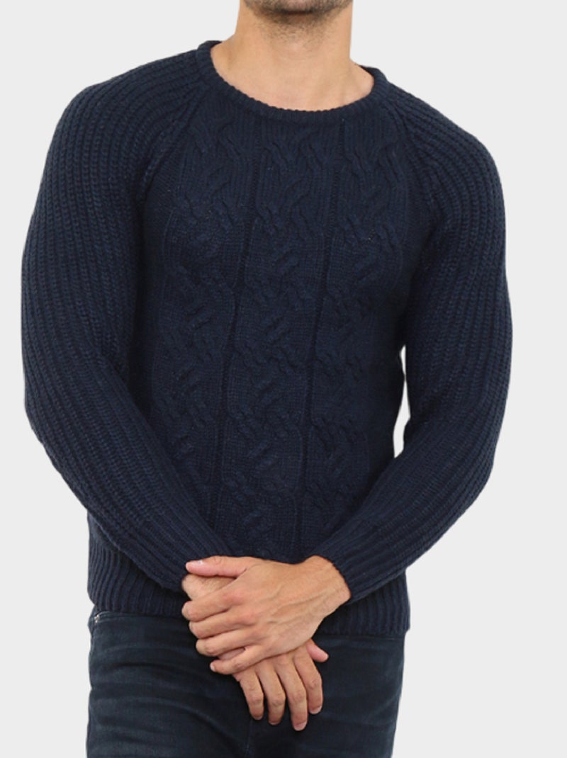 Jersey punto ochos Azul marino - Kiabi