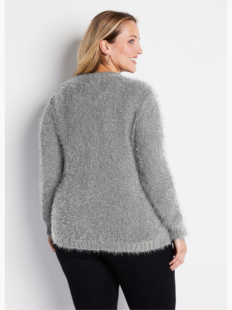 Jersey punto suave efecto pelo - Afibel Plata - Kiabi