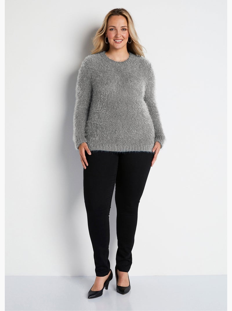 Jersey punto suave efecto pelo - Afibel Plata - Kiabi